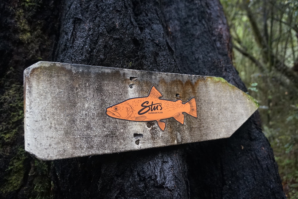 Famous NZ Trout-Sticker-Orange