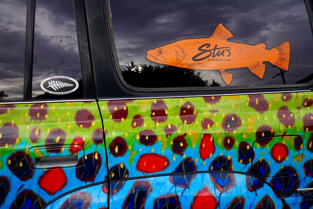 Famous NZ Trout-Sticker-Orange