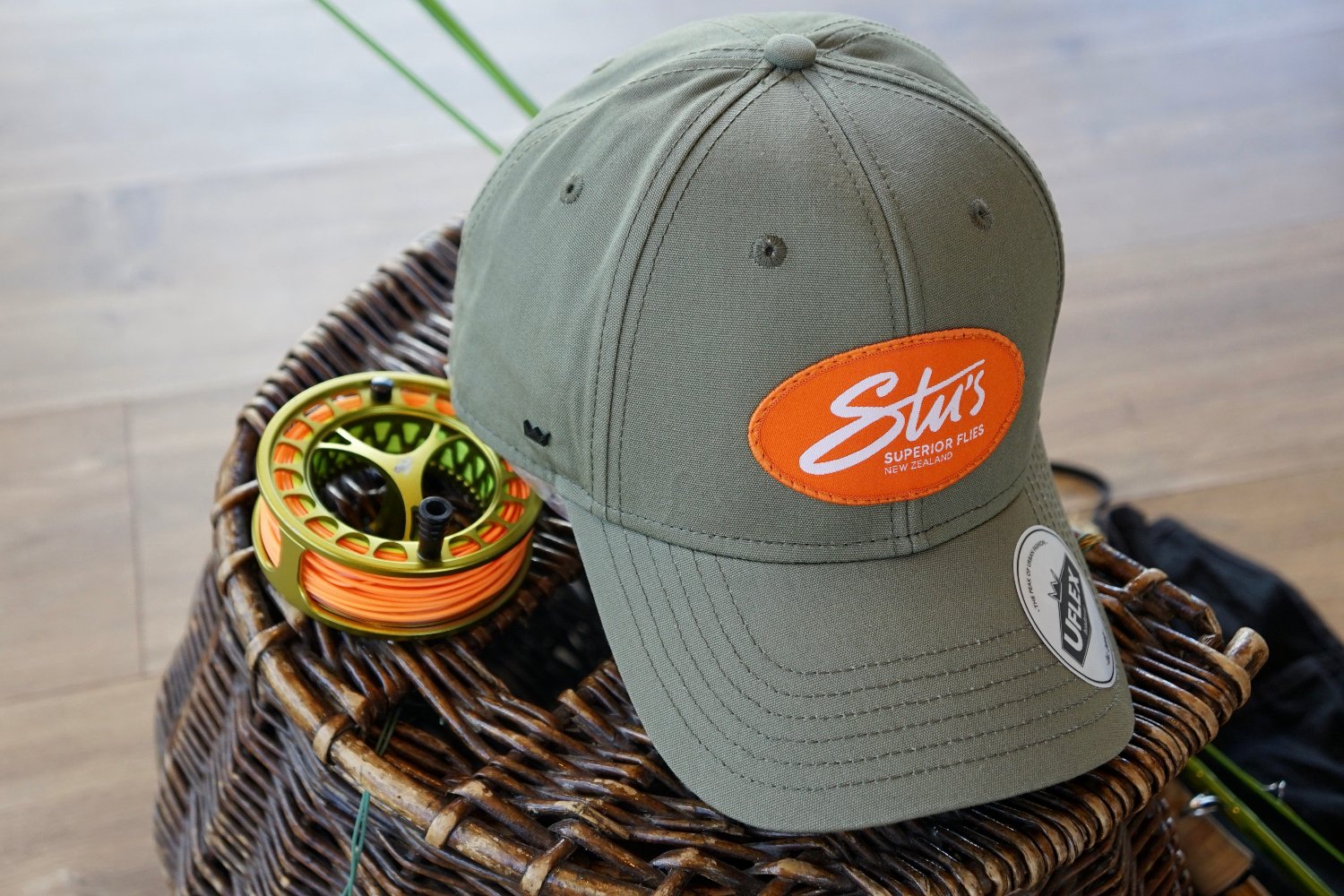 Stu's Superior Flies Cap & Famous Trout sticker-Bundle