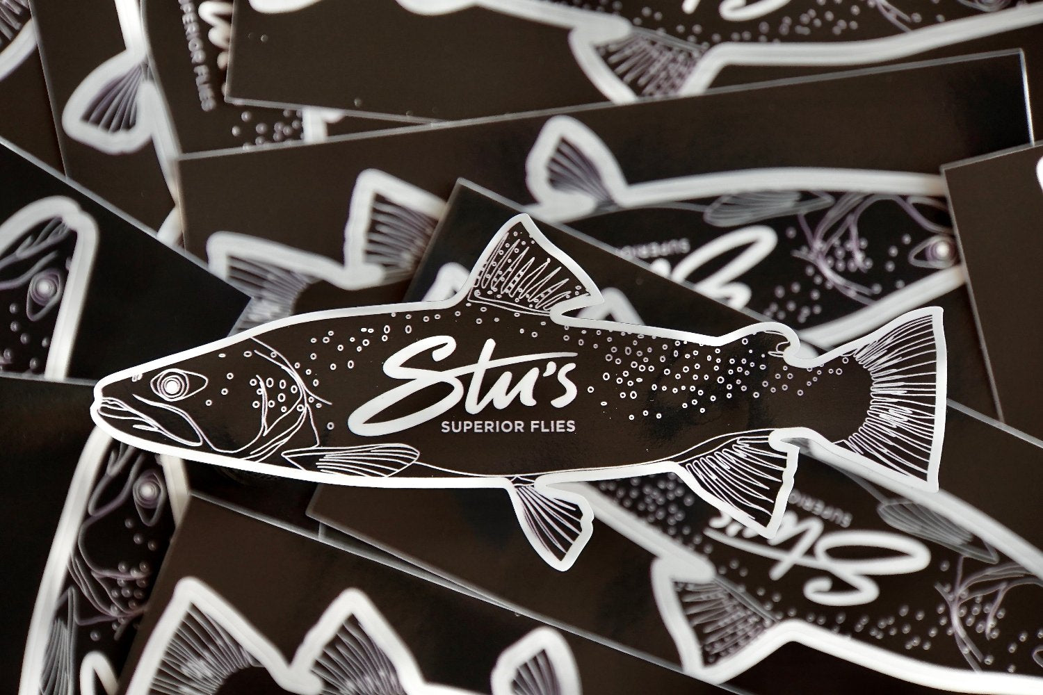 Famous NZ Trout-Sticker-Black