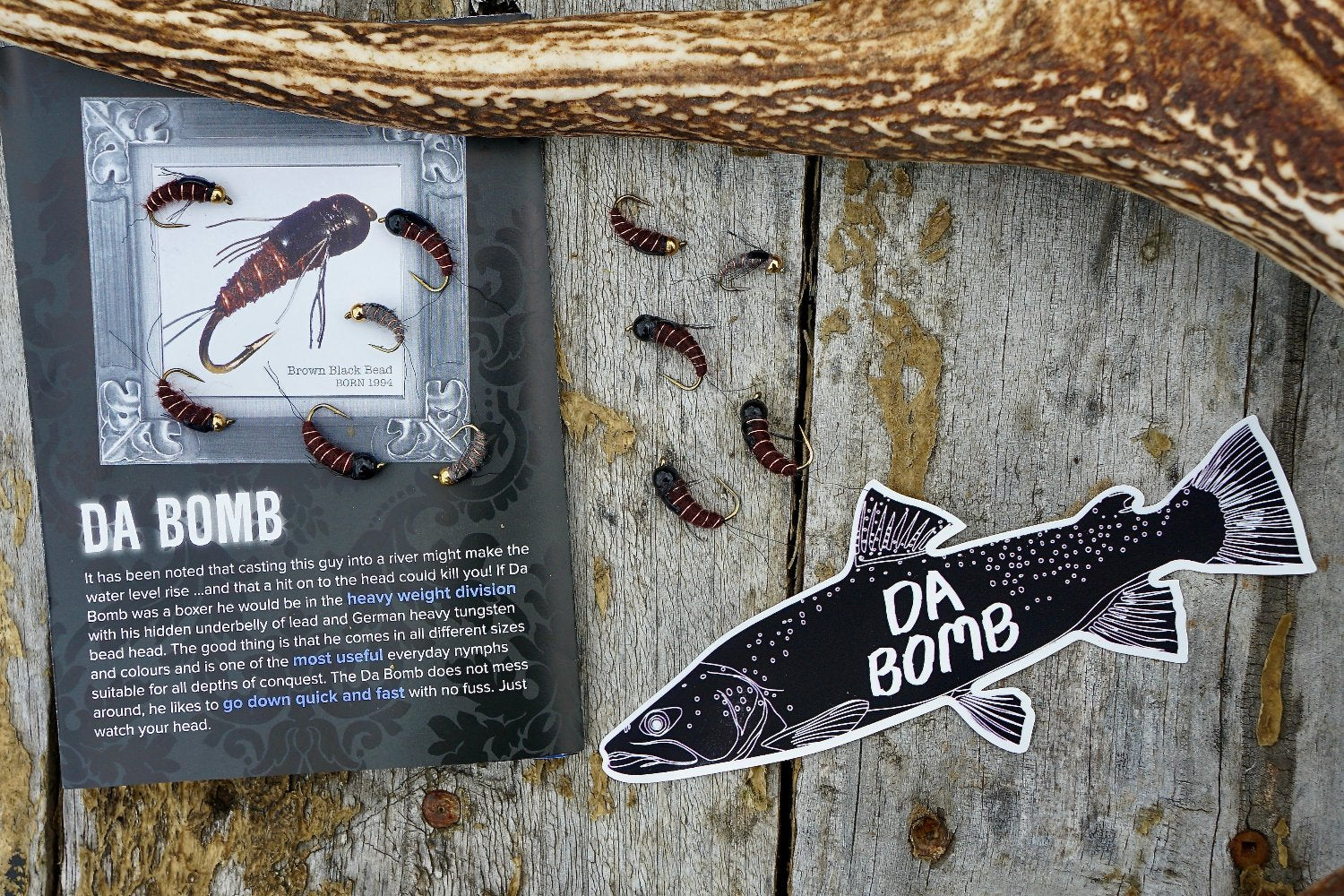 Famous NZ Trout-Sticker-Black-Da Bomb