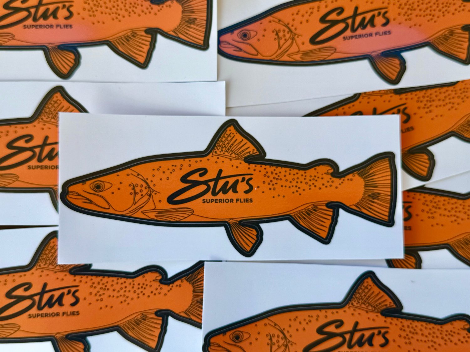 Famous NZ Trout-Sticker-Orange