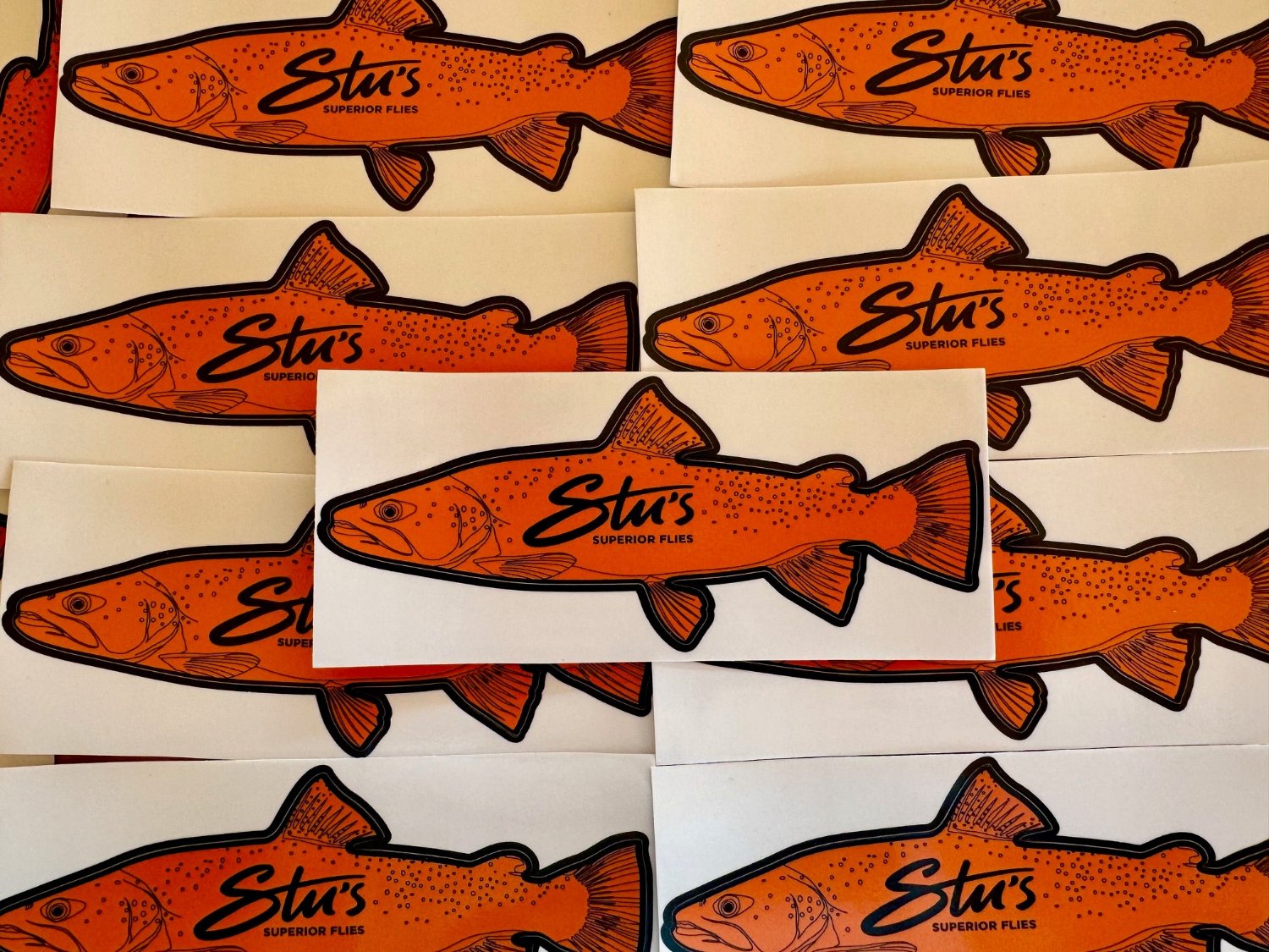 Famous NZ Trout-Sticker-Orange