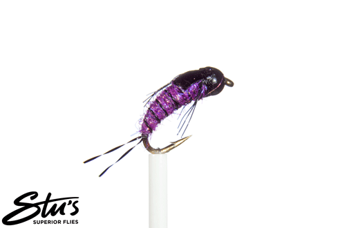 Da Bomb UV Mayfly Nymph-Purple Black Bead